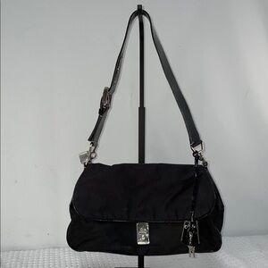 CANVAS AND LEATHER SHOULDER BAG FTL-02-161